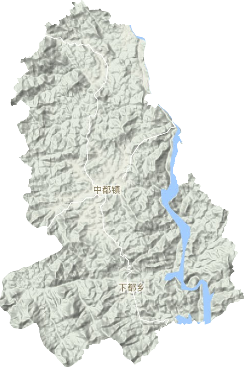 中都镇地形地图
