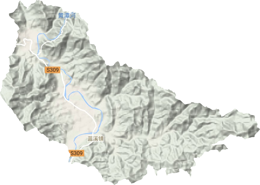 蓝溪镇地形地图