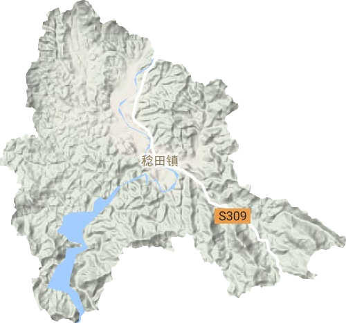 稔田镇地形地图