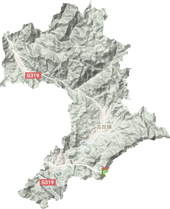 古田镇地形地图