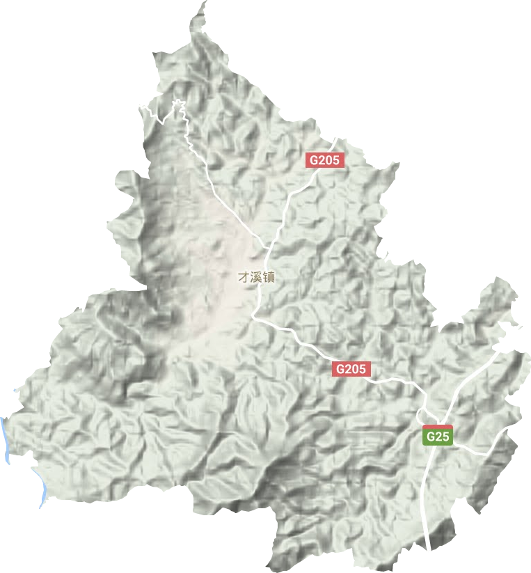 才溪镇地形地图