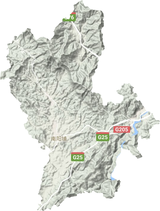南阳镇地形地图