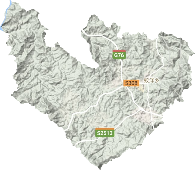 蛟洋镇地形地图