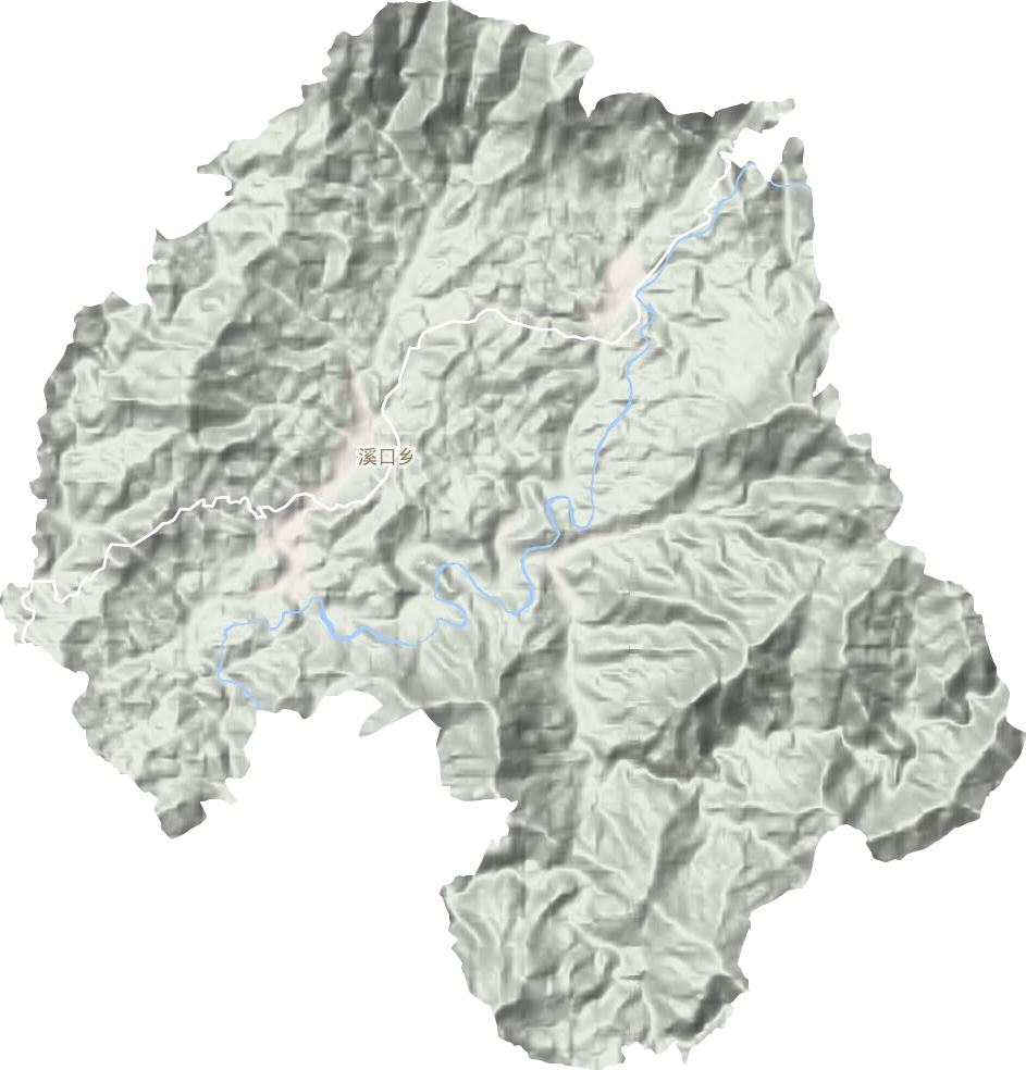 溪口镇地形地图