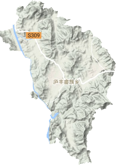 庐丰畲族乡地形地图