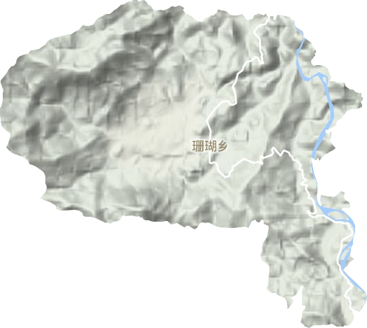 珊瑚乡地形地图