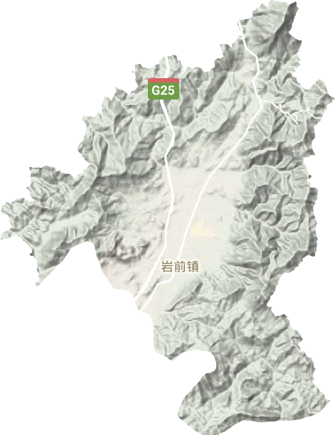 岩前镇地形地图