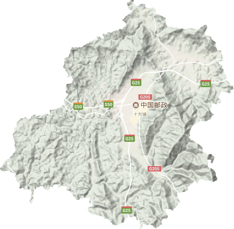 十方镇地形地图
