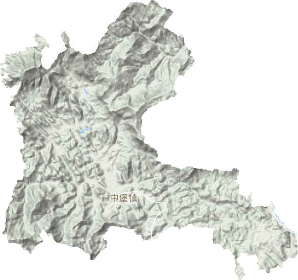 中堡镇地形地图