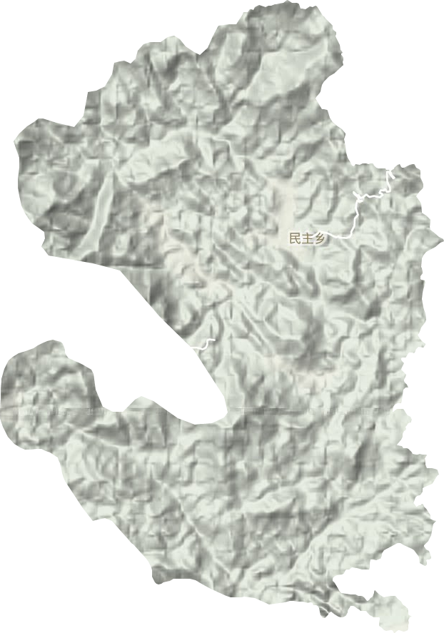 民主乡地形地图