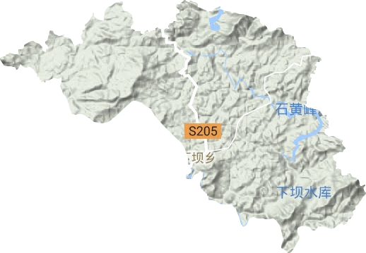 下坝乡地形地图