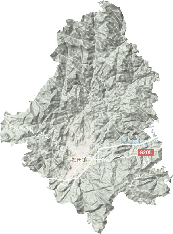 姑田镇地形地图