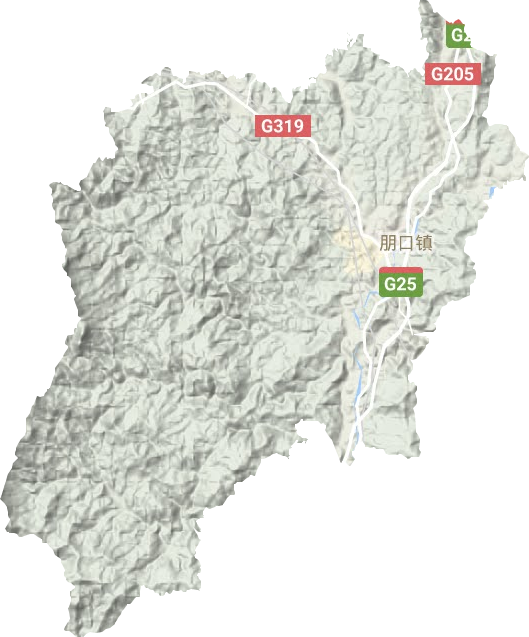 朋口镇地形地图
