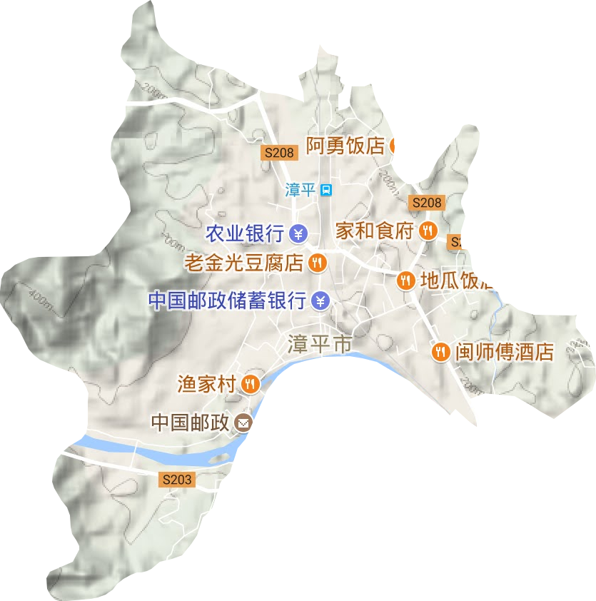 菁城街道地形地图