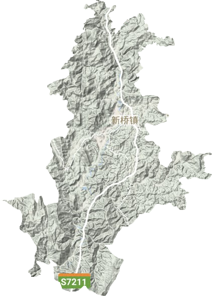 新桥镇地形地图