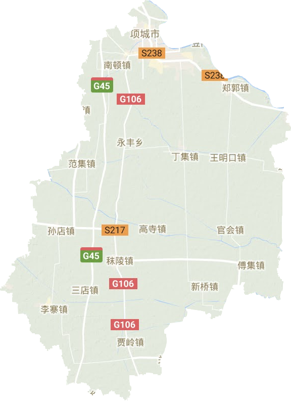 项城市地形地图