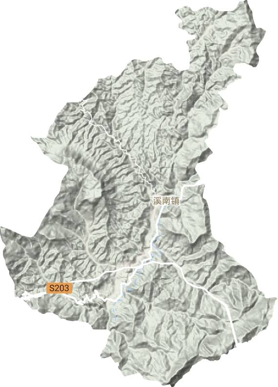 溪南镇地形地图