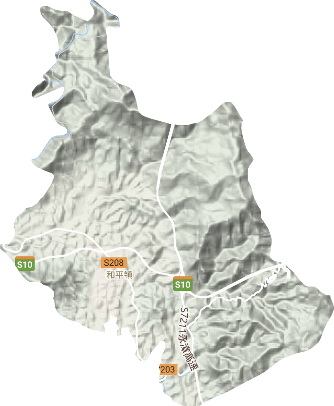和平镇地形地图