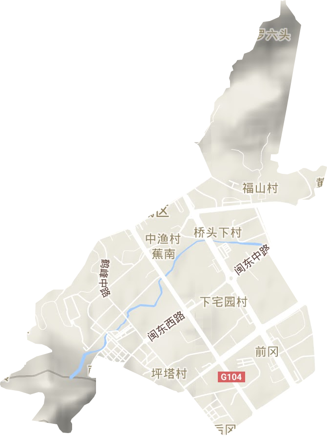 蕉南街道地形地图