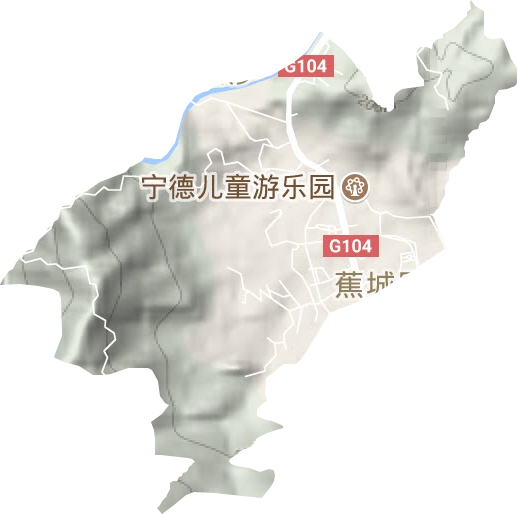 蕉北街道地形地图