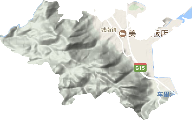城南镇地形地图