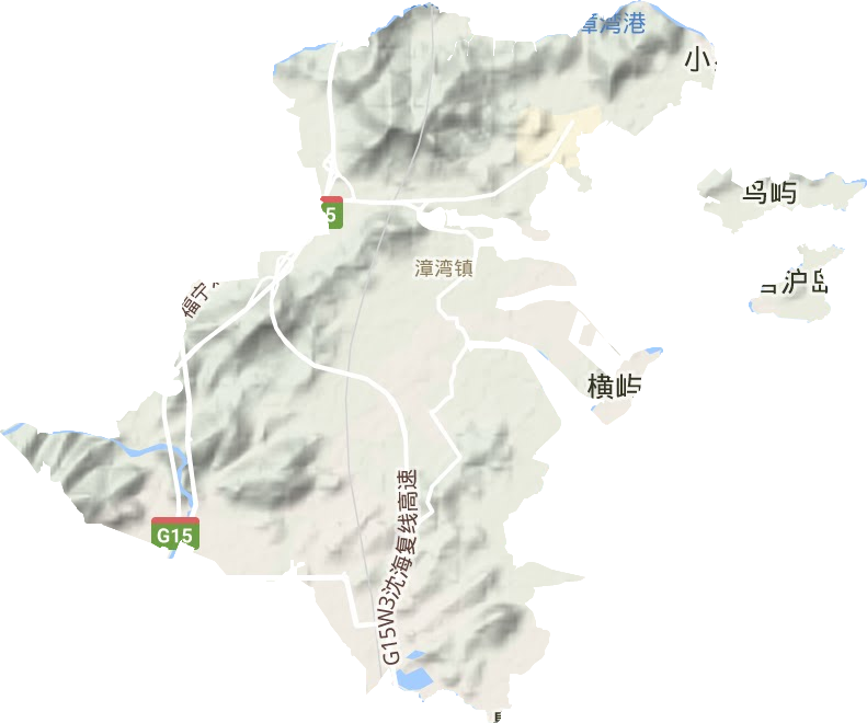 漳湾镇地形地图