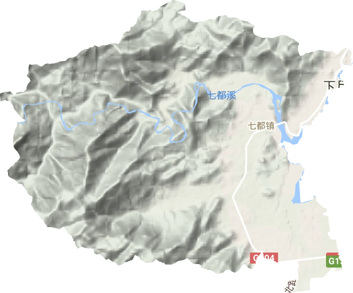七都镇地形地图
