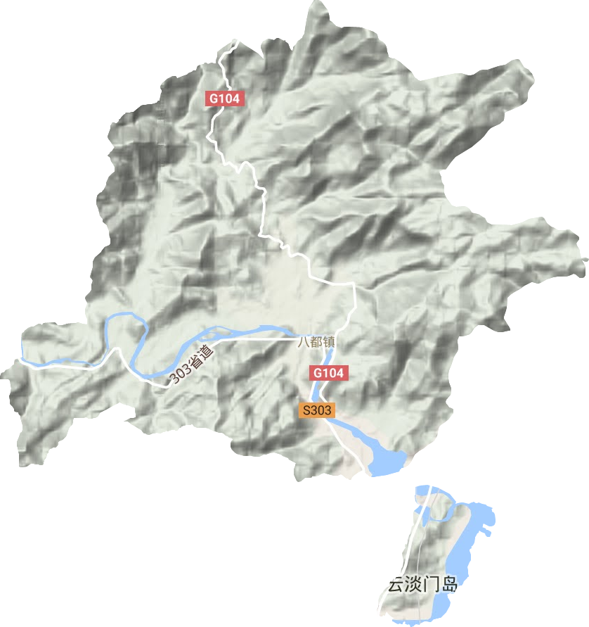 八都镇地形地图