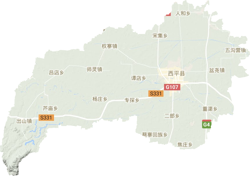 西平县地形地图