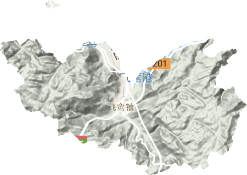 飞鸾镇地形地图