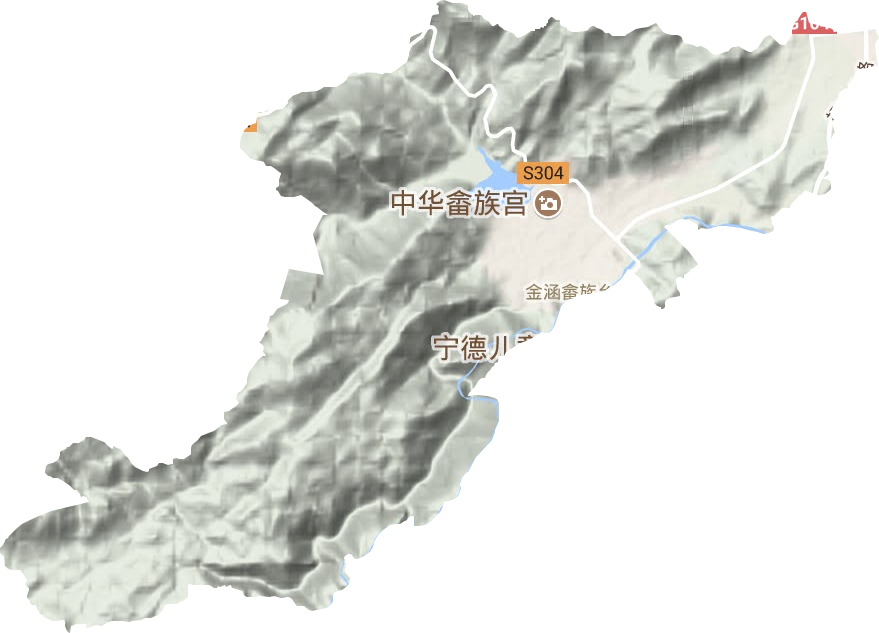 金涵畲族乡地形地图