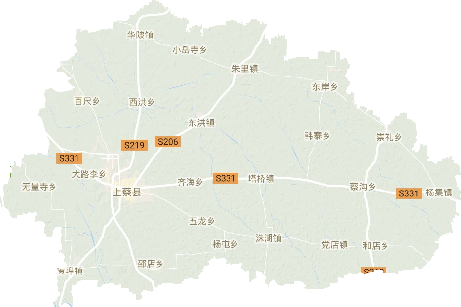 上蔡县地形地图