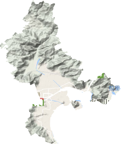松港街道地形地图