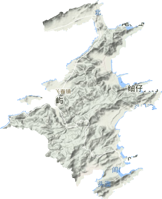 长春镇地形地图