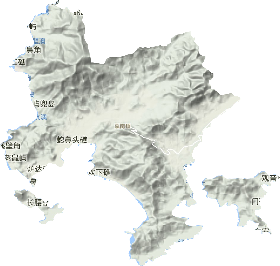 溪南镇地形地图
