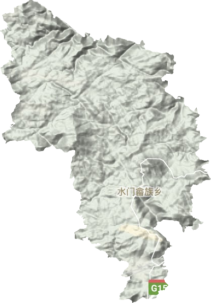水门畲族乡地形地图