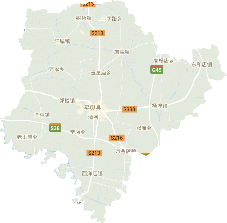 平舆县地形地图