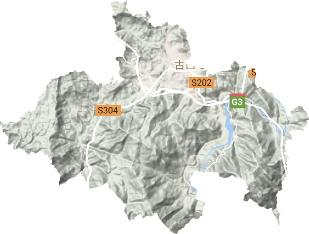 城西街道地形地图