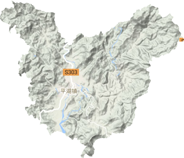 平湖镇地形地图