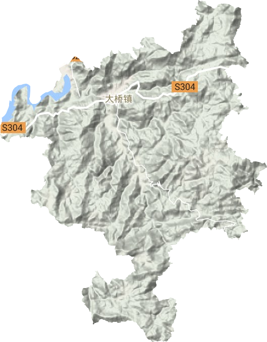大桥镇地形地图