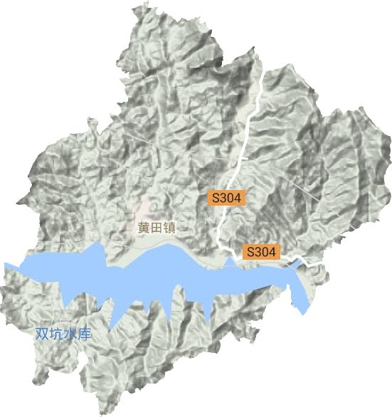 黄田镇地形地图