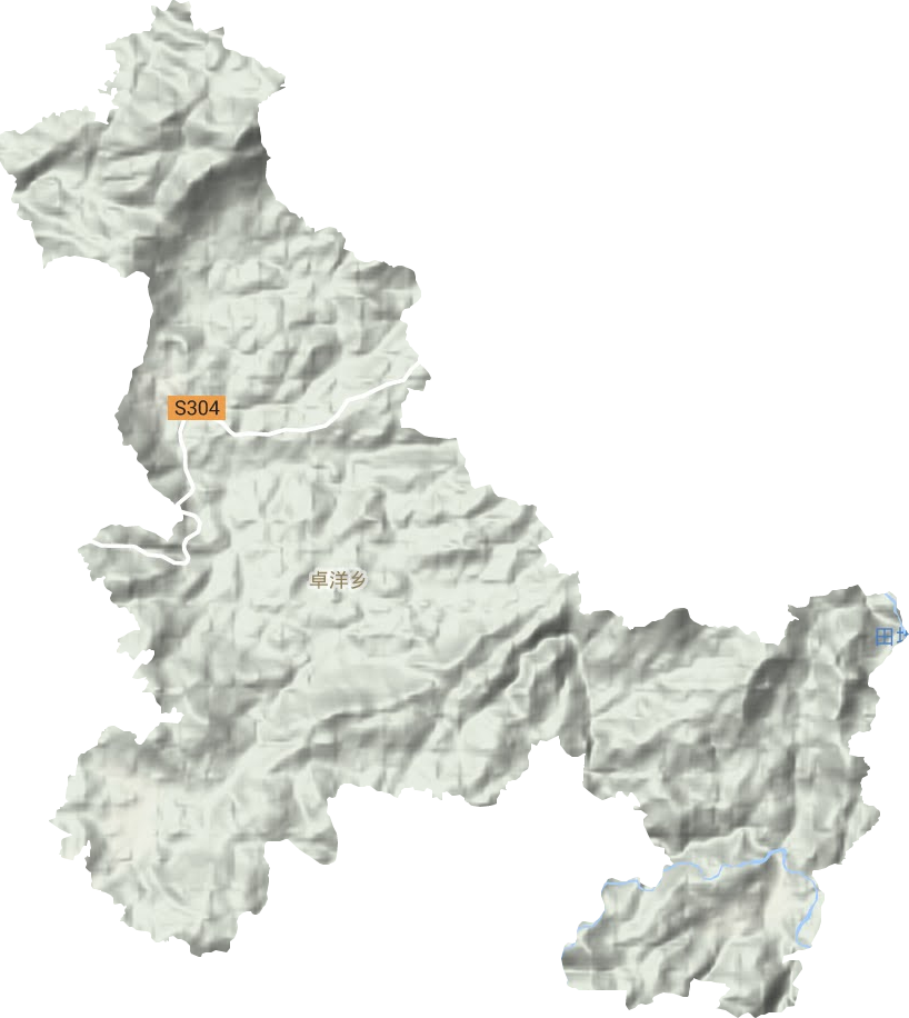 卓洋乡地形地图