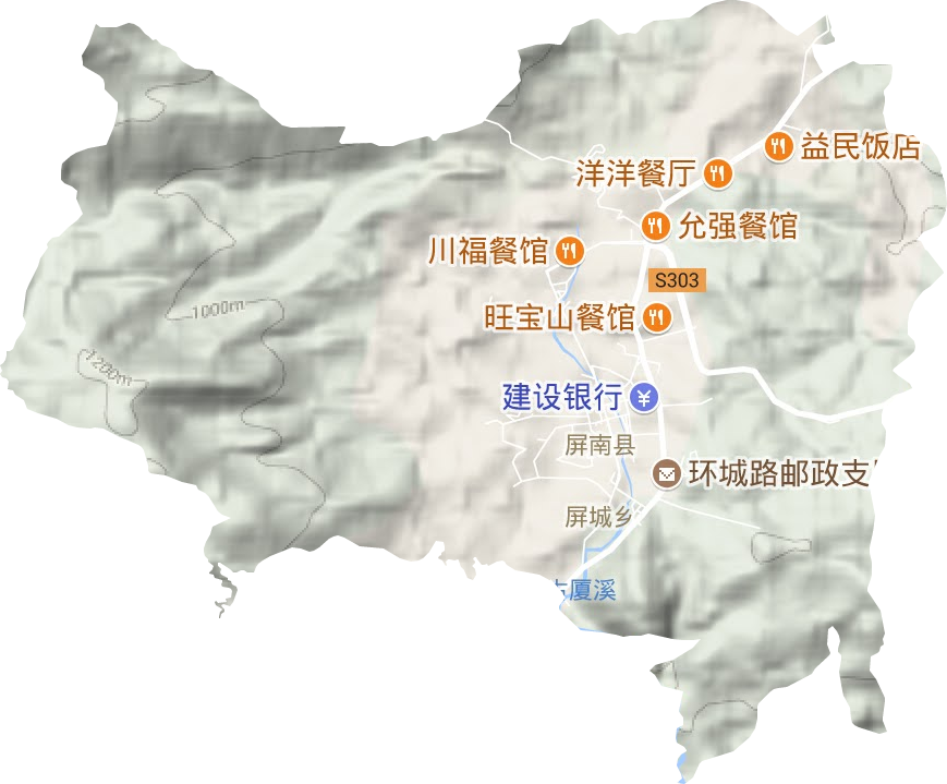 古峰镇地形地图