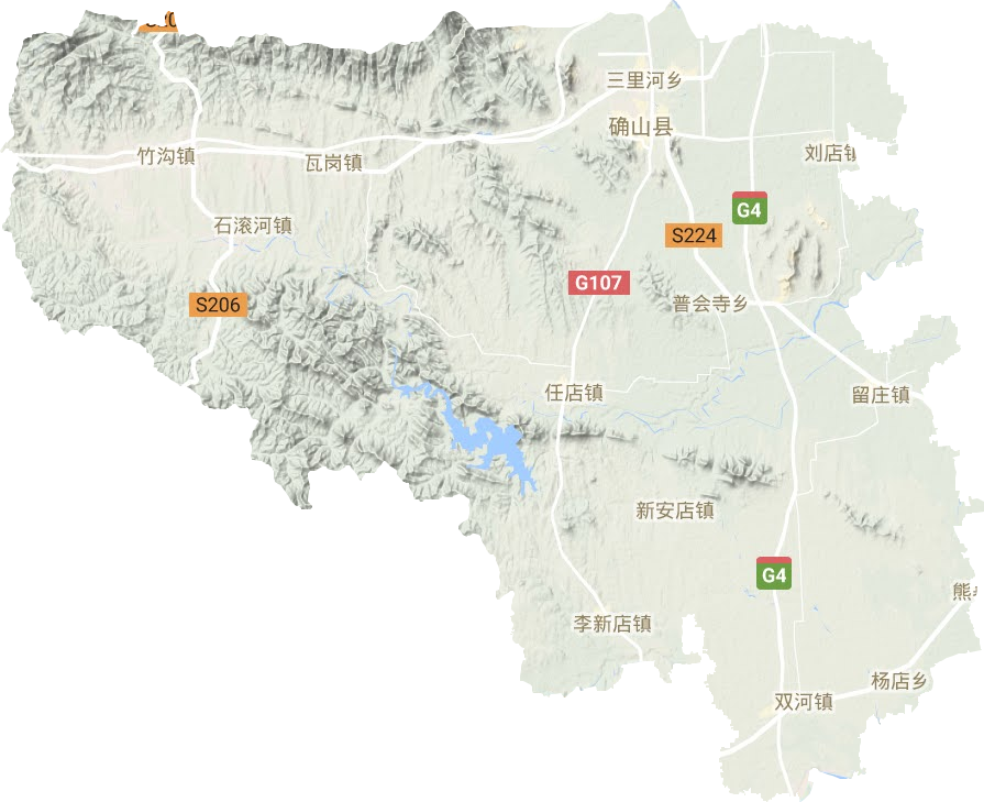 确山县地形地图