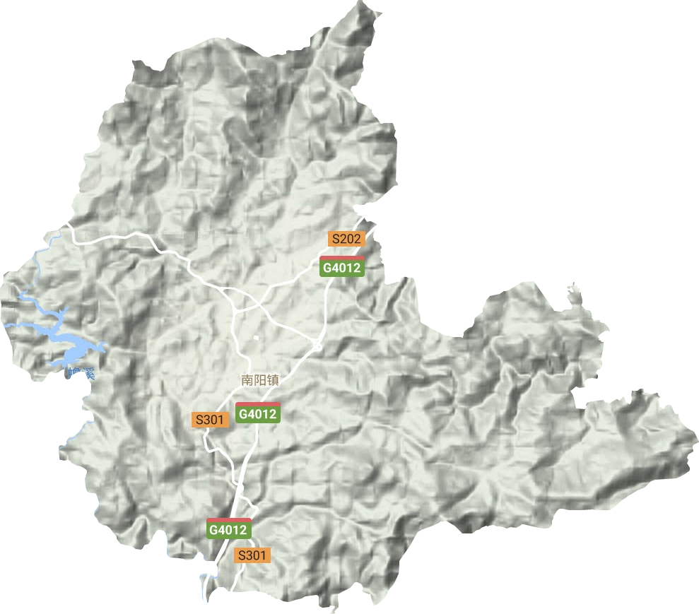 南阳镇地形地图