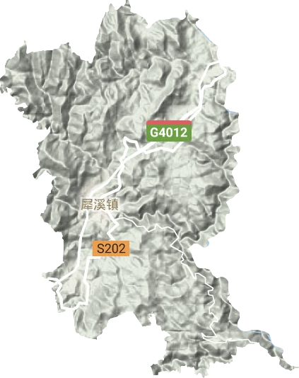 犀溪镇地形地图