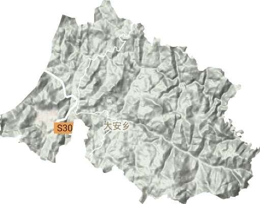 大安乡地形地图