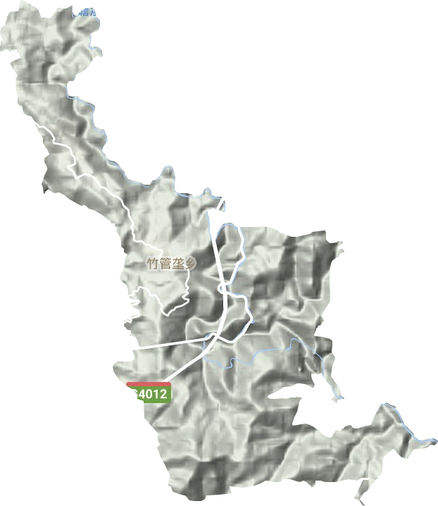 竹管垅乡地形地图