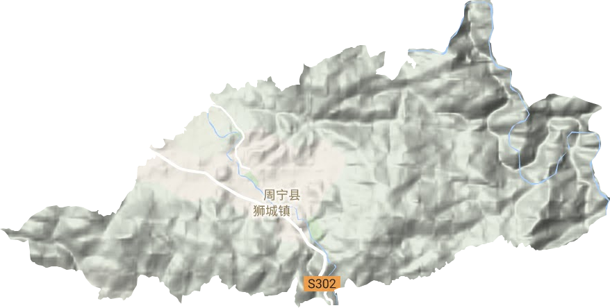 狮城镇地形地图