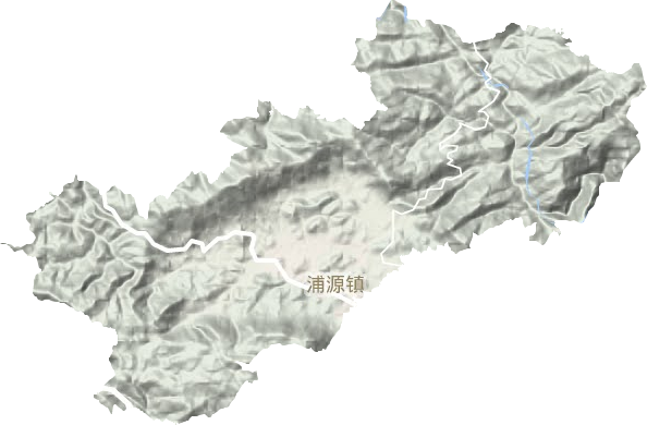 浦源镇地形地图